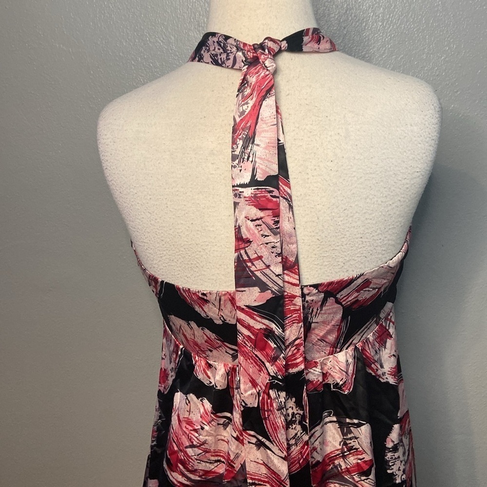 NWT The Limited Halter Dress Geometric Print Black Pink 8 - Picture 6 of 9